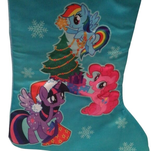 My Little Pony Christmas Stocking Blue Pink Horse Unicorn NEW - Picture 2 of 5